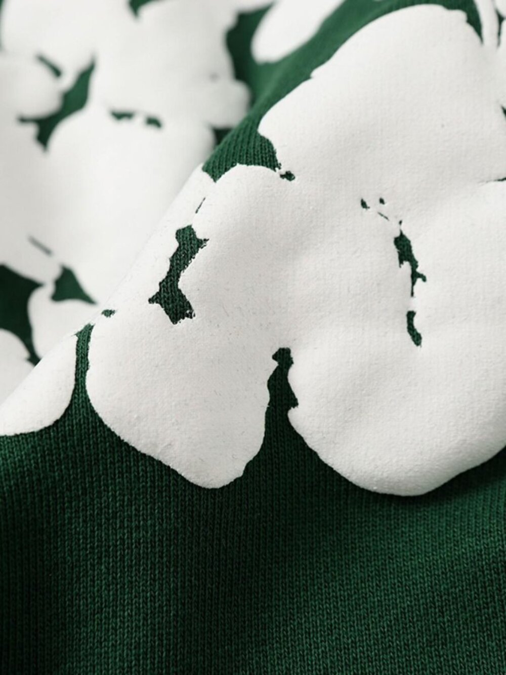 Green Denim Tears Cotton Flower Pattern Zip-Up Hoodie Unisex - Picture 5 of 8